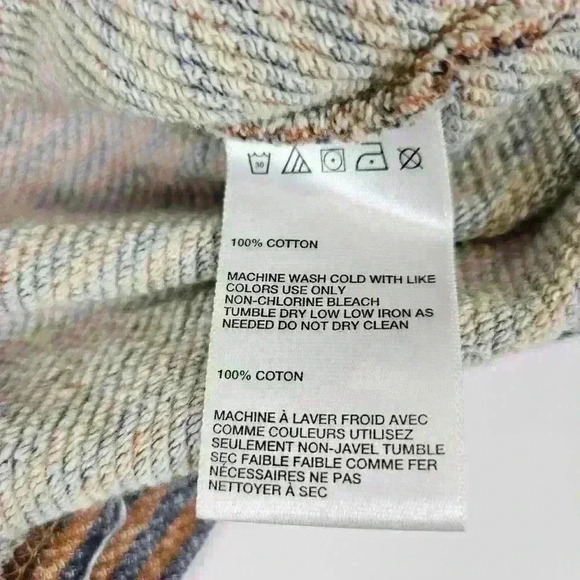 KOTO 100% COTTON Orange Striped Terry Knit Button Front Jacket Sz L - Picture 7 of 7